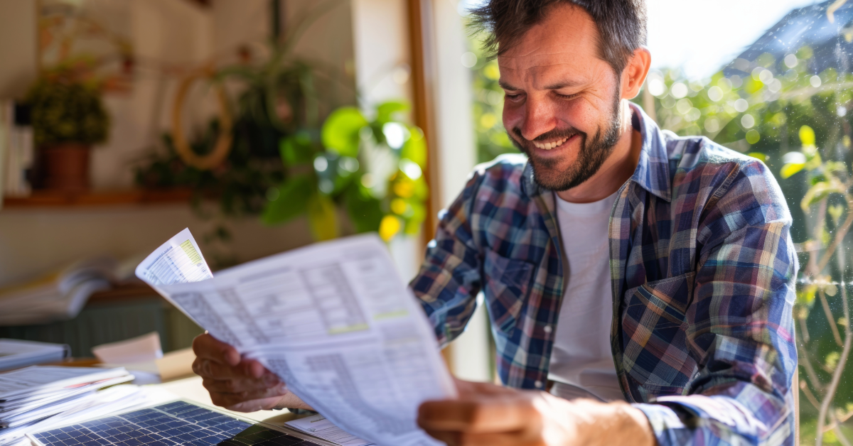 homeowner reviewing solar proposal with incentives and savings included