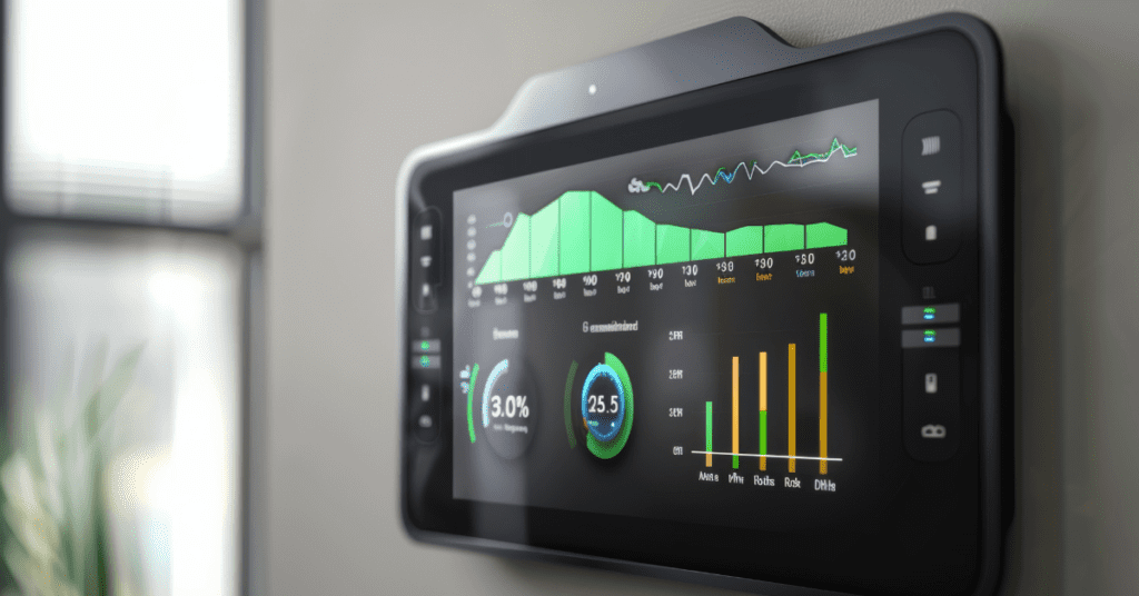 Home energy monitoring system showing household electricity usage