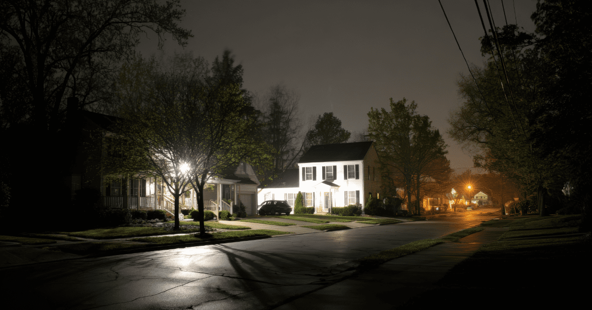 Minnesota home powered by battery backup during a neighborhood power outage
