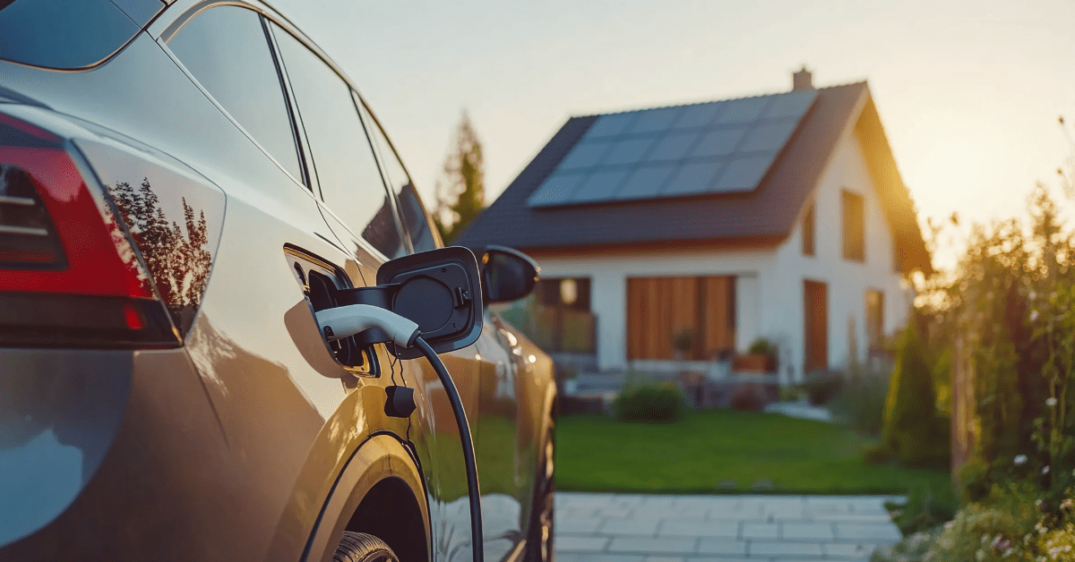 Minnesota home with solar panels and electric vehicle representing a complete home energy management system
