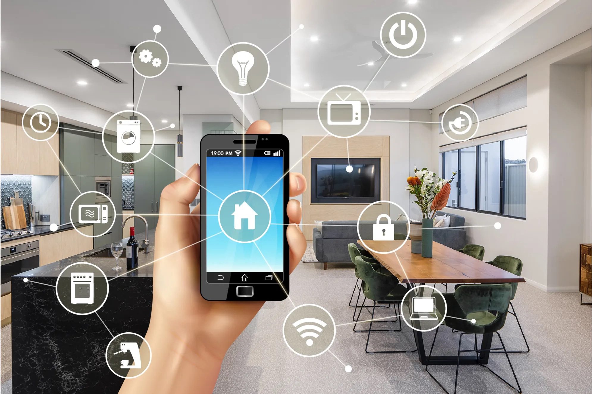Minneapolis Homeowner viewing home energy management dashboard on smart panel