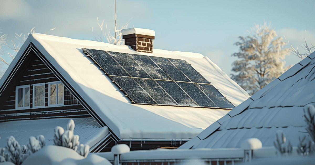 Solar panels on a snowy Minnesota roof