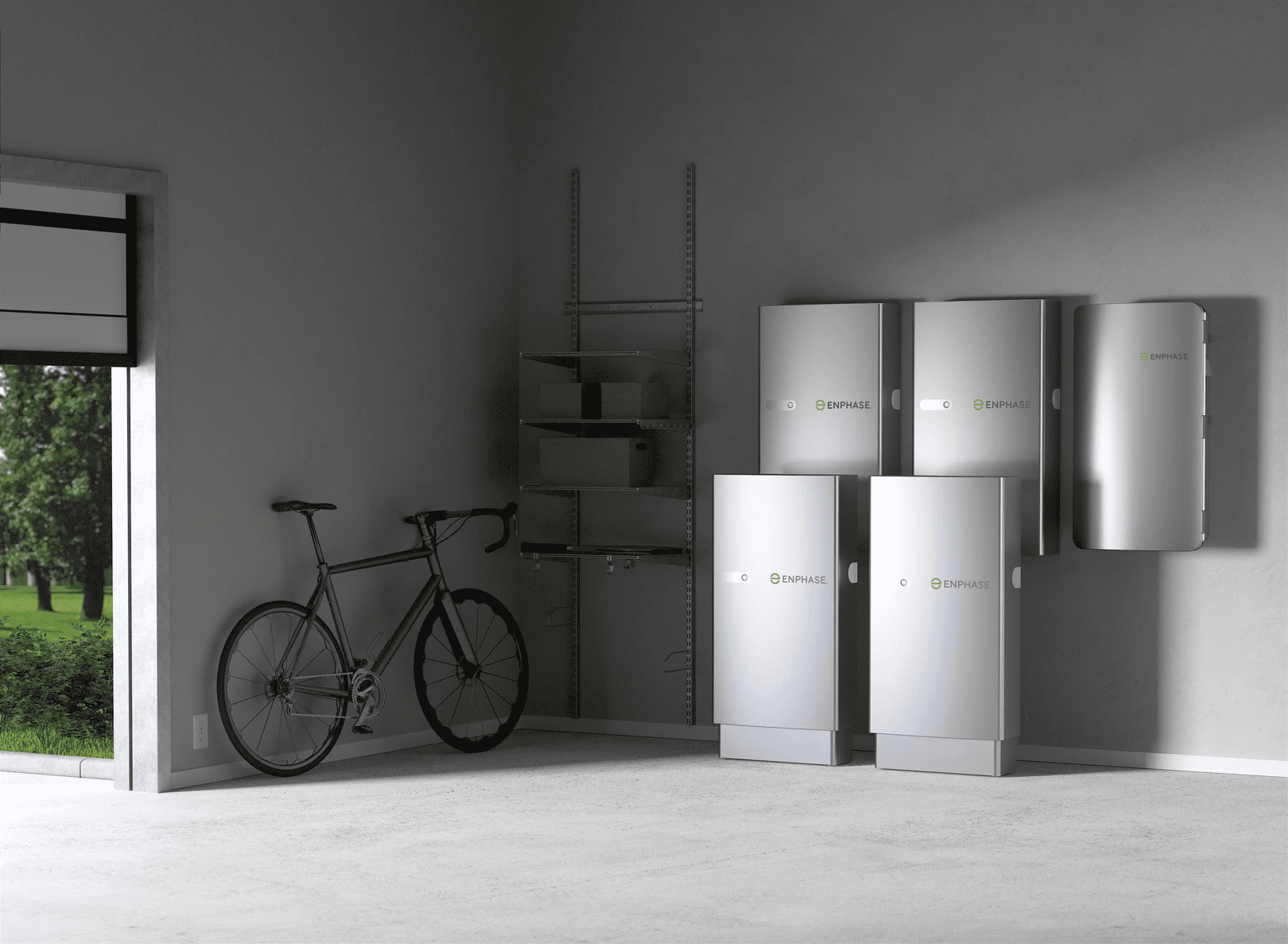 home battery system installed in Minnesota garage connected to electrical panel