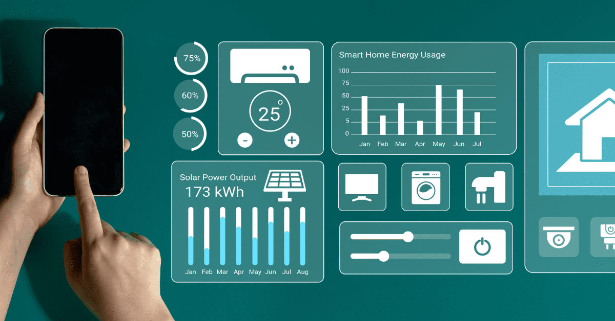 homeowner monitoring battery usage and energy flow on smart home app