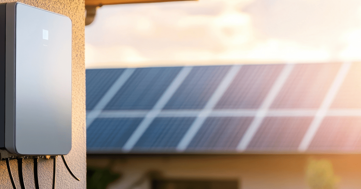 solar panels connected to home battery system and smart electrical panel